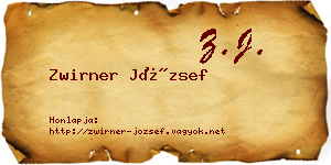 Zwirner József névjegykártya